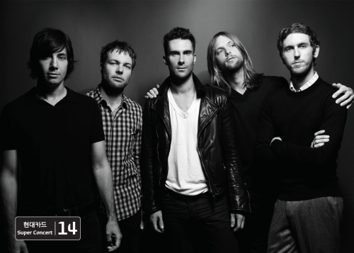 Maroon 5 plans to hold two concerts in Korea — one at the Olympic Park’s Gymnastics Gymnasium in Seoul on May 25 and the other at the KBS Hall in Busan on May 26. (Hyundai Card)