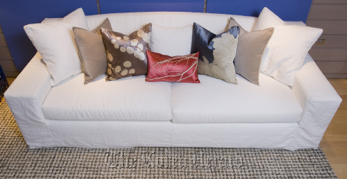 M. Sudermann Interior Designs in Kansas City provided pillows for this sofa at Crate and Barrel in Leawood, Kansas. (Kansas City Star/MCT)