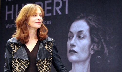 Isabelle Huppert at the press conference held on Thursday at The Museum of Photography in eastern Seoul. (Lee Sang-sub/The Korea Herald)