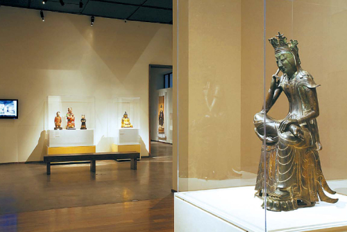 A view of LACMA’s Korean gallery featuring “Pensive Bodhisattva,” a late 6th century sculpture. (2009 Museum Associates/LACMA)