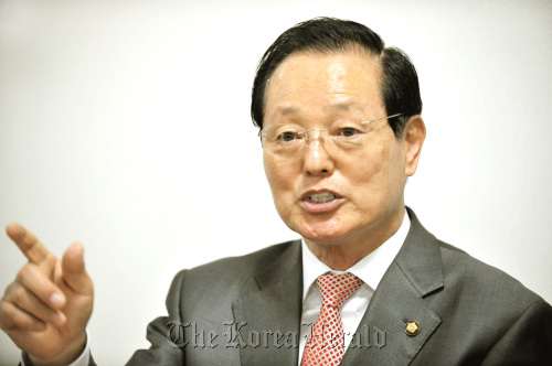 Rep. Cho Jin-hyeong of the Grand National Party talks in a recent interview with The Korea Herald. (Yang Dong-chul/The Korea Herald)