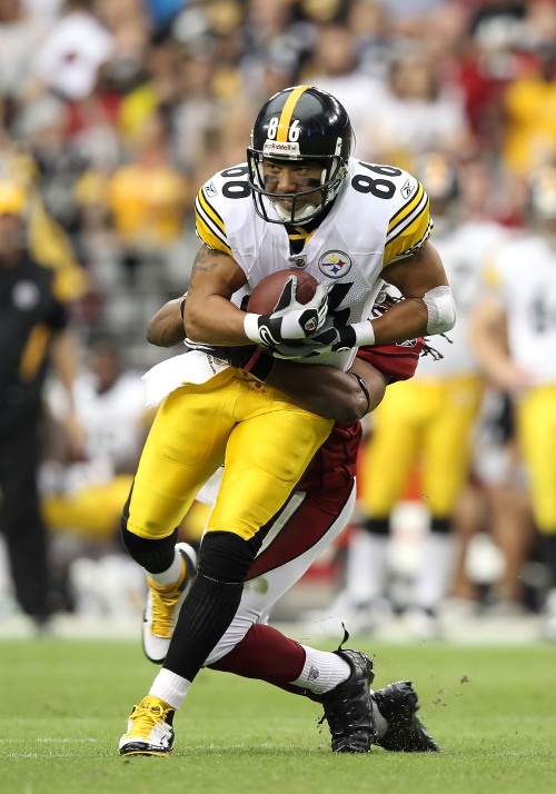 Pittsburgh Steelers receivers Hines Ward (86) and Mike Wallace (17