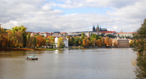 Prague Castle and the Vltava River can be seen in an autumn background. (MCT)