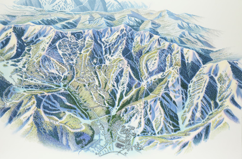 This image courtesy of James Niehues shows a 2011/2012 Canyons Resort, Park City, Utah, trail map by Niehues. (AP-Yonhap News)