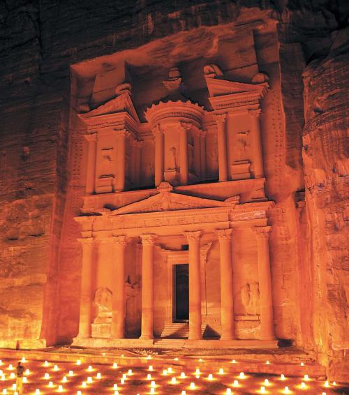 The Treasury monument in Petra at night (Jordanian Tourism & Antiquities Ministry)