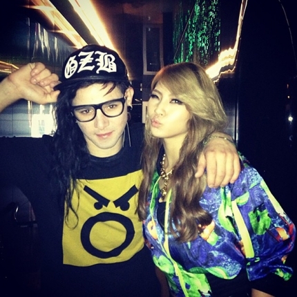 Skrillex (left) and CL. (CL Instagram /chaelin_cl)