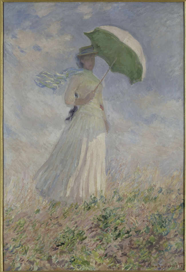 “Woman with a Parasol Turned to the Right” (1886) by Claude Monet (Musee d’Orsay)