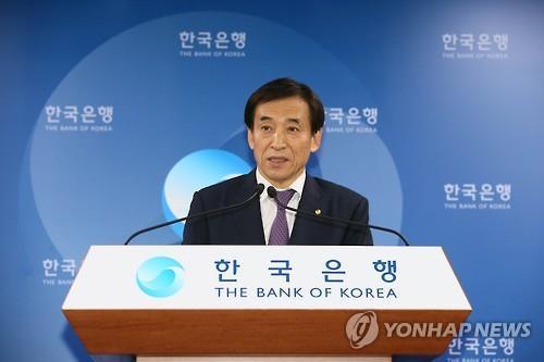 Bank of Korea Gov. Lee Ju-yeol speaks during a press conference for the August rate-setting meeting at the BOK head office in Seoul. Yonhap