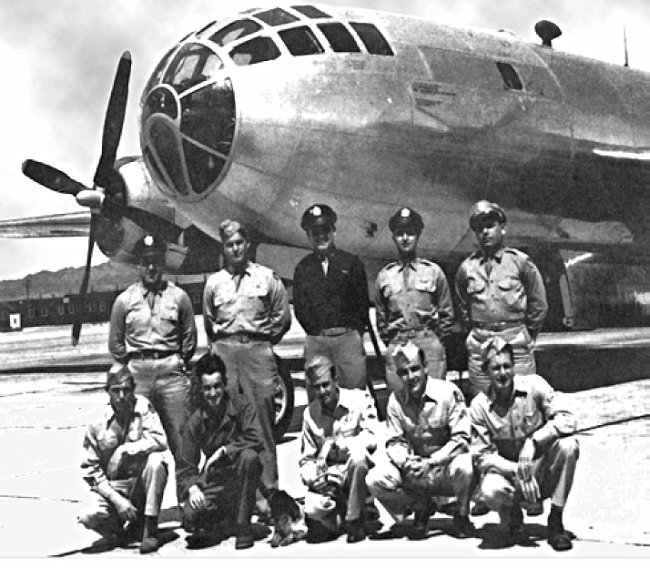 US Army Air Force Bockscar plane and its crew, who dropped the 