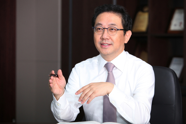 CrucialTec Chairman and CEO Charles Ahn speaks during an interview with The Korea Herald on July 31. (Crucial Tec) 