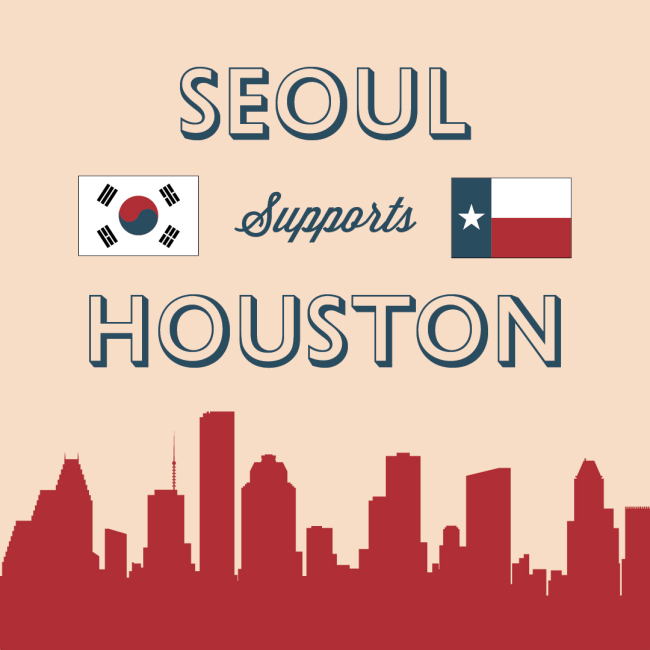 Promotional image for the Seoul Supports Houston fundraising campaign