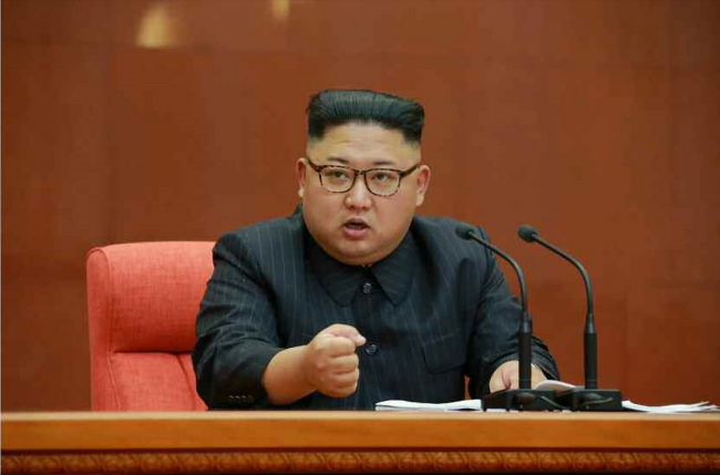 North Korean leader Kim Jong-un attends a meeting of Pyongyang`s Central Committee of the ruling Workers` Party on Saturday. (Yonhap)