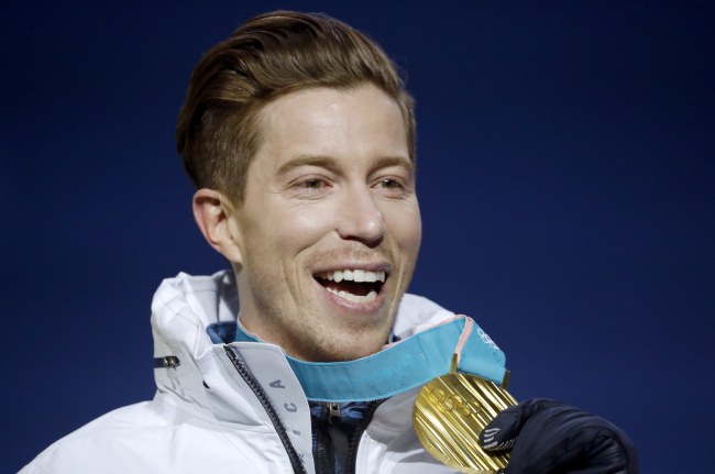 Gold medalist Shaun White of the USA during the medal ceremony for the men's Snowboard Halfpipe event during the PyeongChang 2018 Olympic Games, South Korea, 14 February 2018. (EPA)