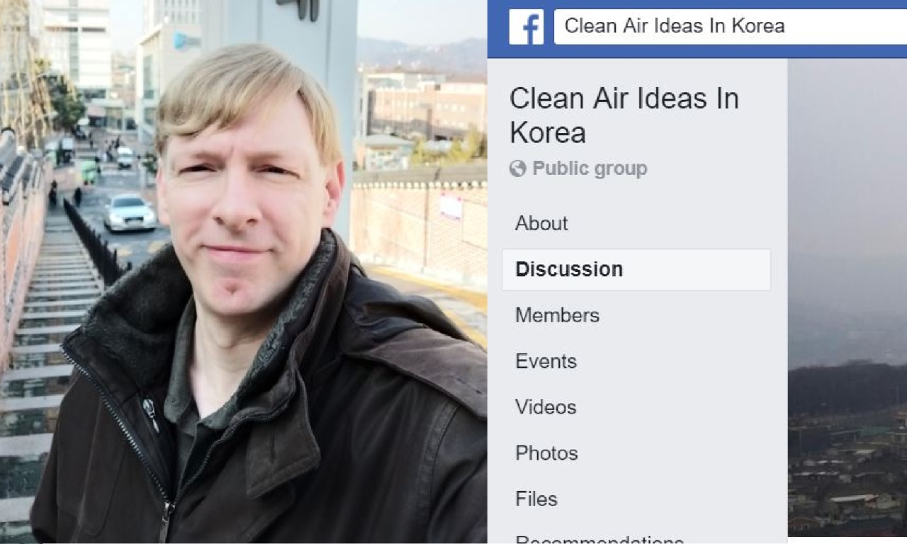 Derek Fichtner (left), founder and administrator of the Facebook group Clean Air Ideas in Korea (Derek Fichtner)