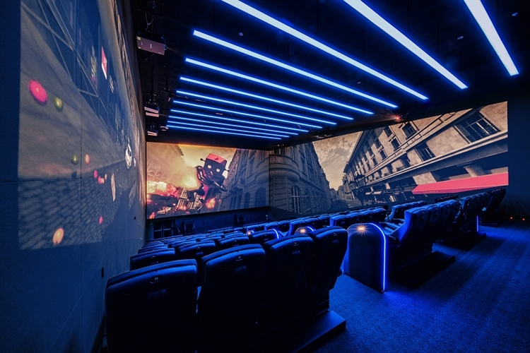 Thee inside of a theater equipped with 4DX with ScreenX, Korean multiplex giant CJ CGV’s latest technology that enables a multisensory movie experience. (CJ CGV)