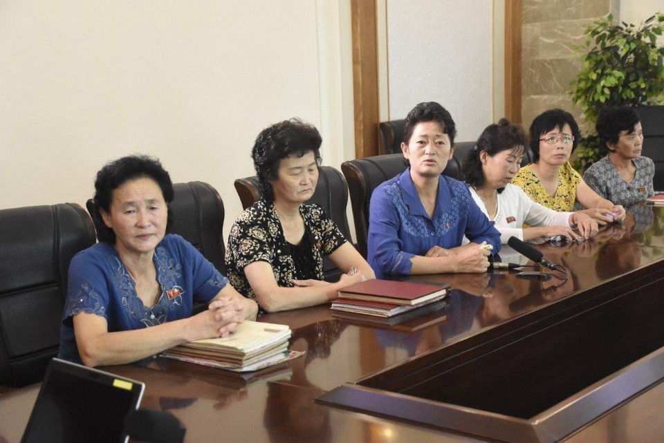 Parents of the 12 North Korean women, believed to have defected to South Korea in April 2016, speak to the fact-finding committee on Tuesday. (IADL, Minbyun)