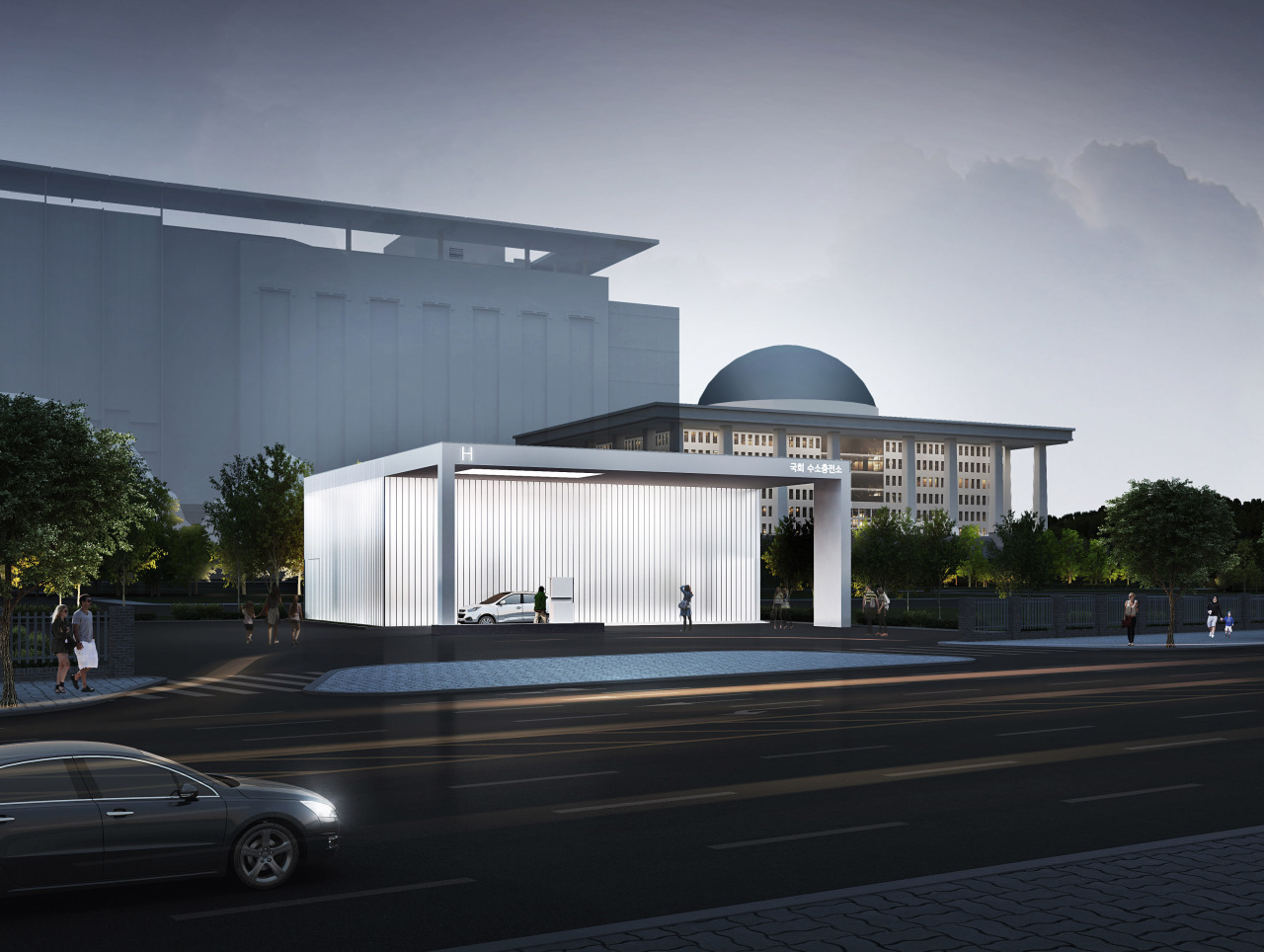 Architect Lim Jae-yong's impression of the planned hydrogen station at the Assembly (Hyundai Motor)