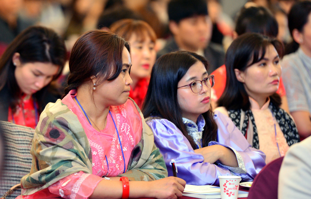 Attendees are pictured at the 2019 Multicultural Families Network Conference, held at the Busan Tourism Organization Arpina on Tuesday. (Park Hyun-koo/The Korea Herald)