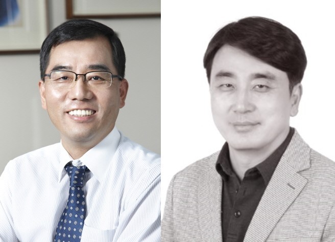 CJ Cheiljedang CEO Kang Shin-ho (left) and CJ OliveNetworks CEO Cha In-hyok CJ Group