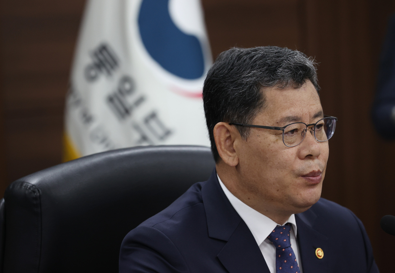 Unification Minister Kim Yeon-chul speaks during a press conference held in Seoul on Thursday. (Yonhap)