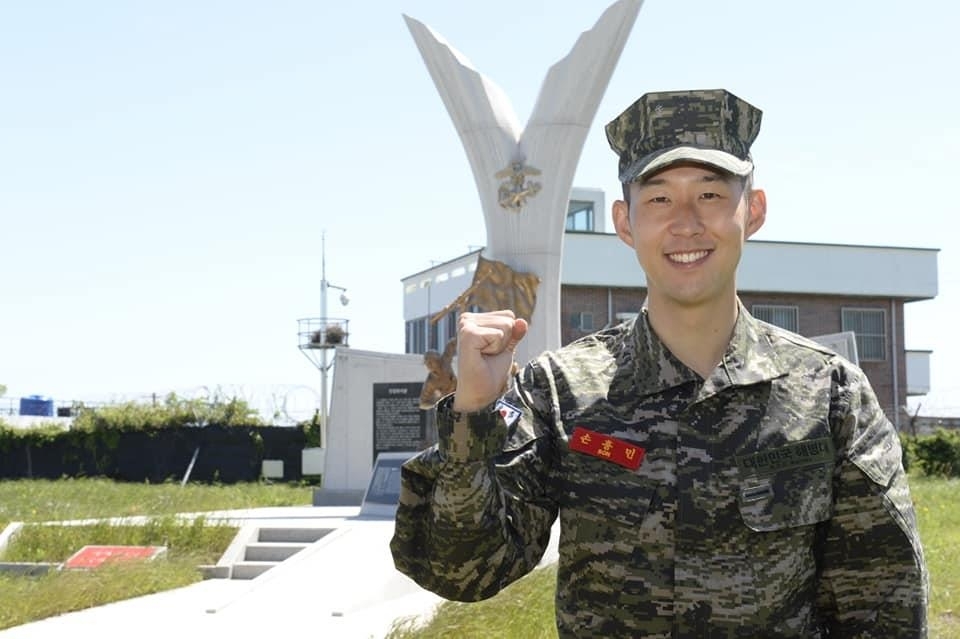 Son Heung-min (The Marine Corps' Facebook account-Yonhap)
