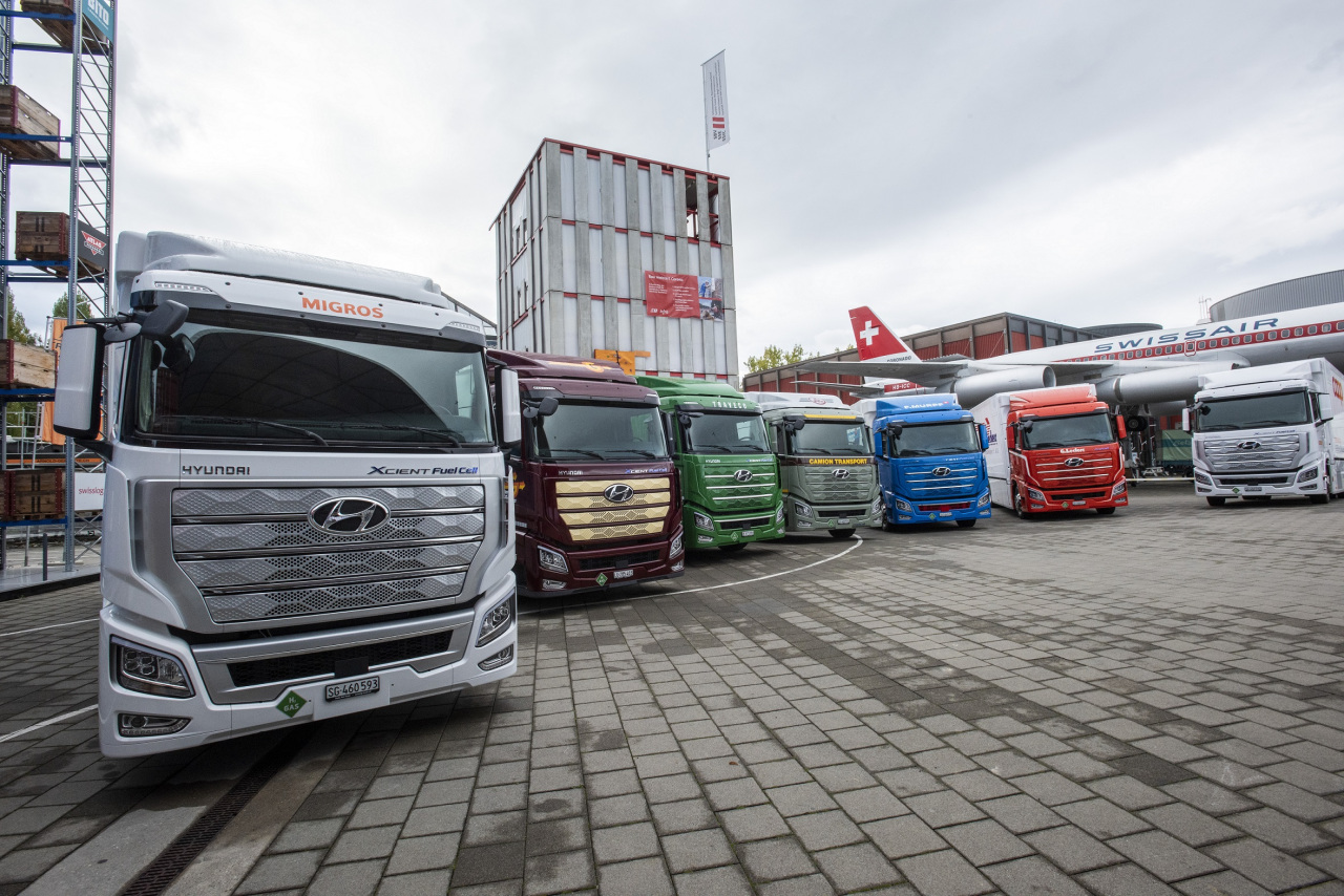 Hyundai Motor’s Xcient Fuel Cell trucks in Lucerne, Switzerland (Hyundai Motor)