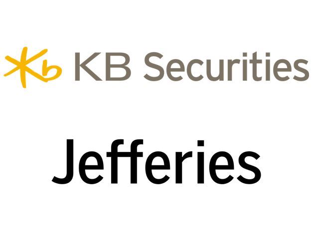 Logos of KB Securities and Jefferies