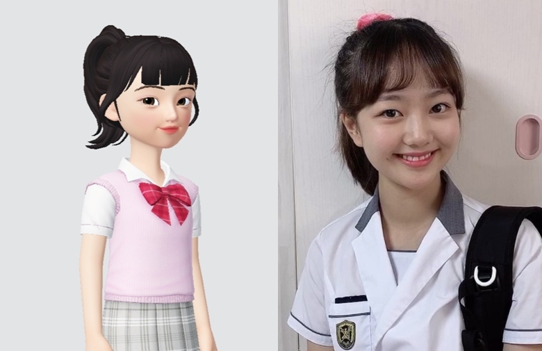 Child actor and creator Lee Chae-yun (right) and her Zepeto avatar (CJ ENM)