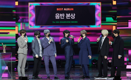 BTS wins album of the year at the 35th Golden Disc Awards on Sunday. (Yonhap)