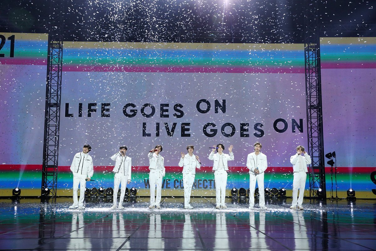 This photo, provided by Big Hit Entertainment, shows BTS performing 
