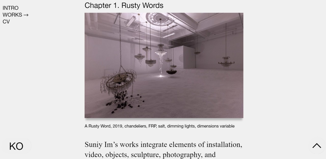 Description of Im Sun-iy‘s exhibition “Slow Time in Quantum” (Screen capture from manifold.art)