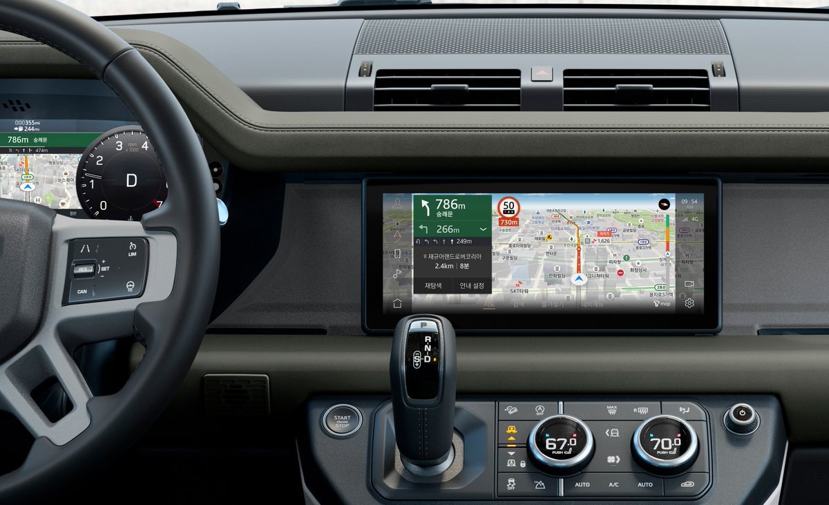 The file photo provided by SK Telecom Co. on Sept. 1, 2020, shows its T map navigation service. The mobile carrier said it will spin off its mobility business on Dec. 29. (SK Telecom Co.)
