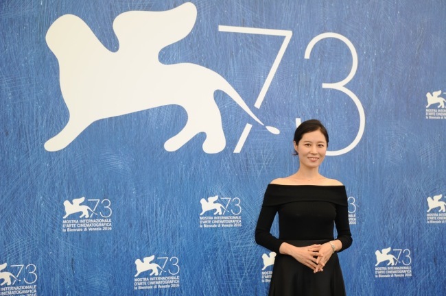 Actor Moon So-ri attends the 73rd Venice Film Festival as a judge in 2016. She won the Marcello Mastroianni award at the 2002 Venice Film Festival. (C-Jes Entertainment)