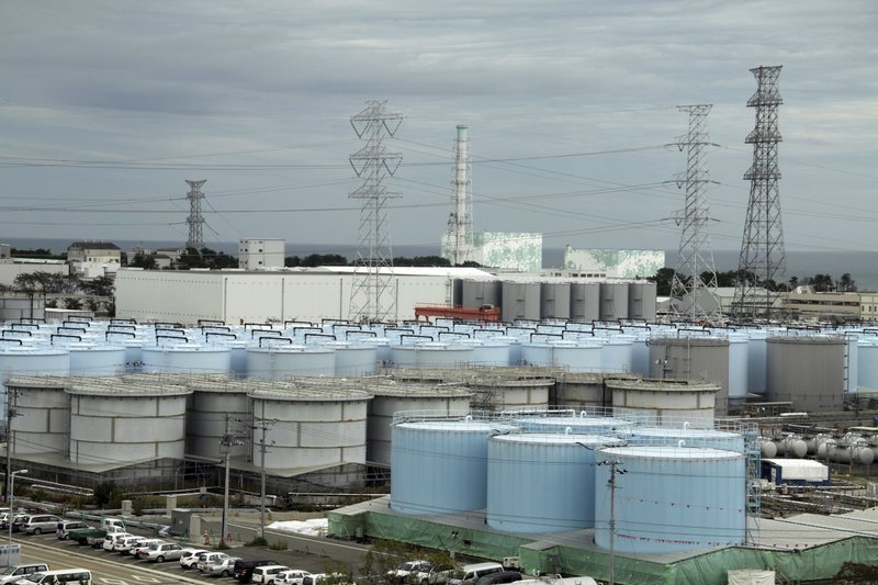 Storage tanks for treated contaminated water are seen at Fukushima Daiichi nuclear power plant in Okuma town, Fukushima prefecture. (AP-Yonhap)