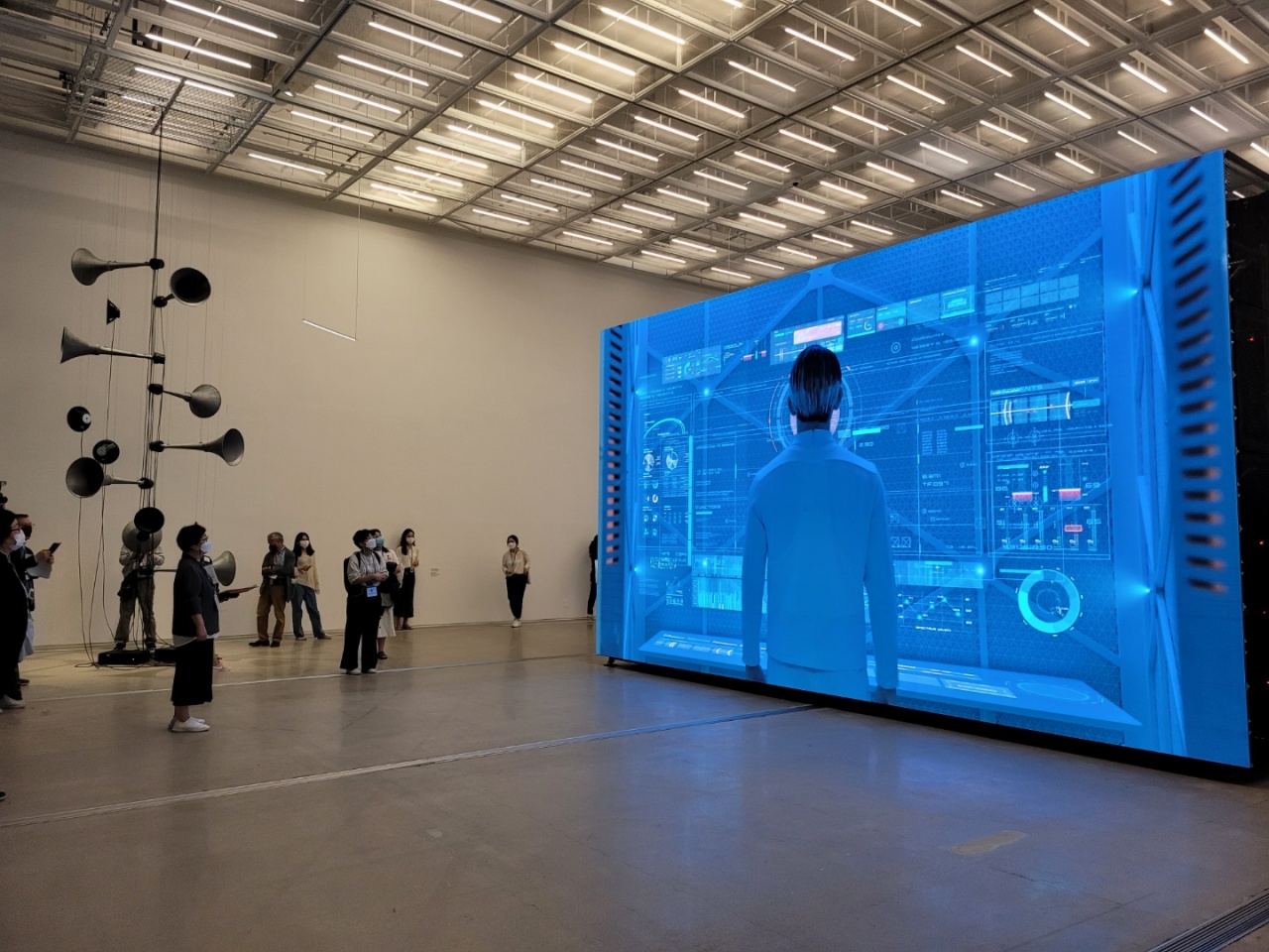 An installation view of “MMCA Hyundai Motor Series 2021: Moon Kyungwon & Jeon Joonho - News From Nowhere, Freedom Village” at a press preview of the exhibition held on Thursday at the MMCA Seoul(Park Yuna/The Korea Herald)