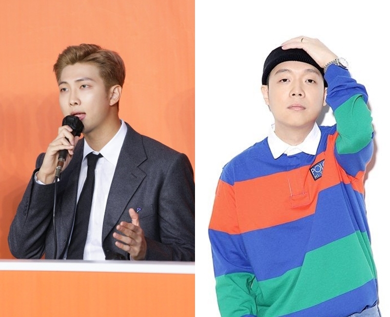 BTS member RM (left) and rapper Paloalto (Big Hit Music, Hi-Lite Records)