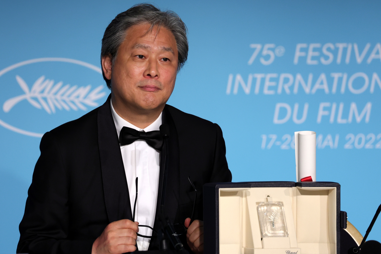 In this Getty Images photo, South Korea director Park Chan-wook, who won the Best Director award for 