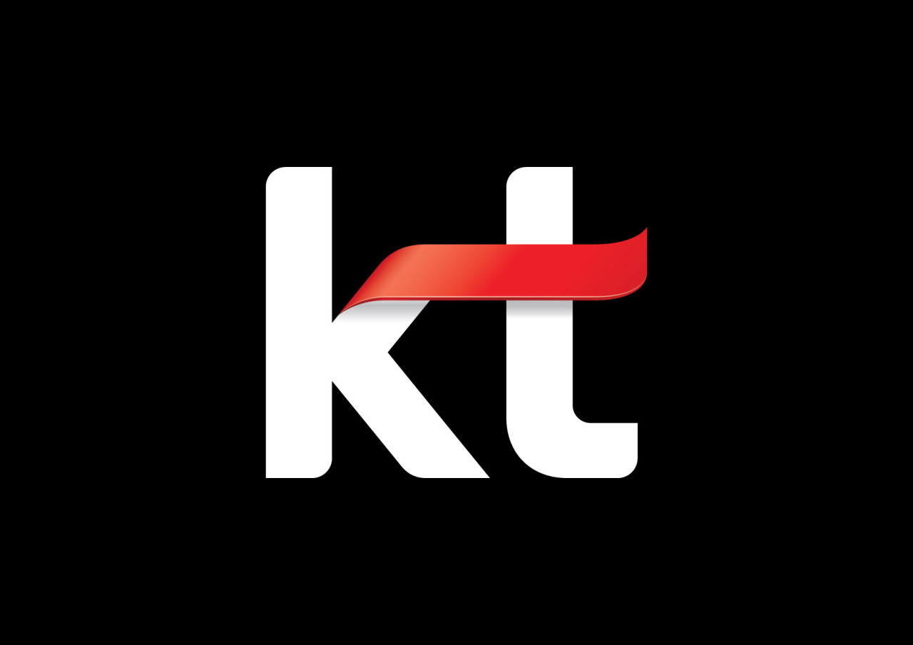 A logo of KT (KT)