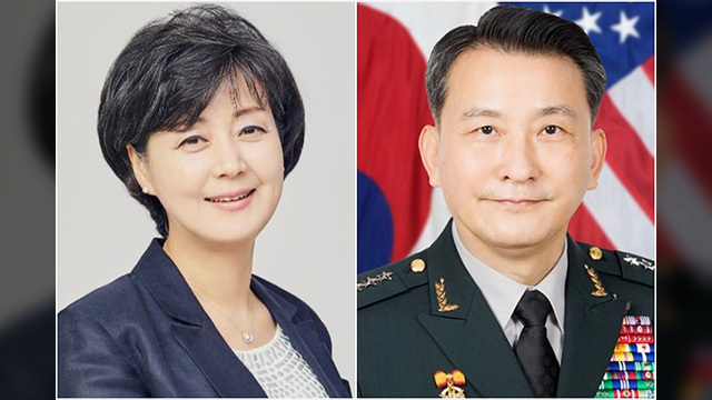 President Yoon Suk-yeol approved Army Gen. Kim Seung-kyum as the chair of the Joint Chiefs of Staff and former professor Park Soon-ae (left) to head the Ministry of Education on Monday. (Yonhap)