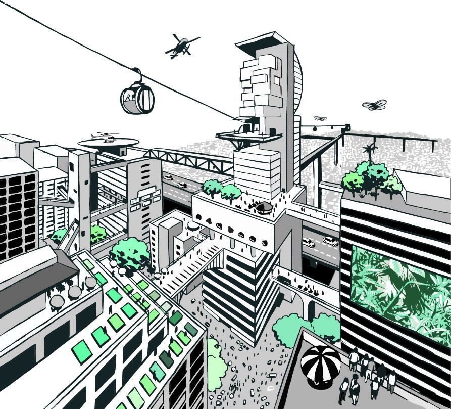 An image of future city by Urban-Think Tank (Alfredo Brillembourg)