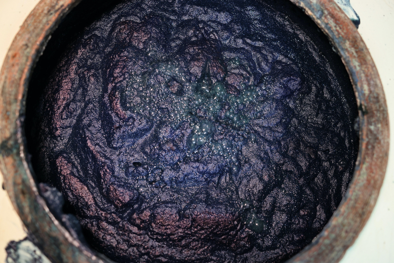 Fermented natural dye extracted from indigo leaves is ready to be used in Andong, North Gyeongsang Province, Korea.Photo © Hyungwon Kang