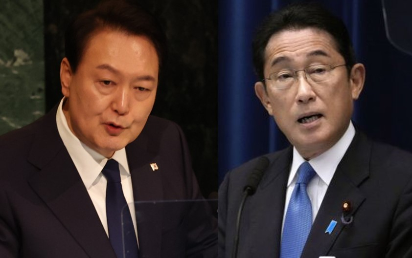 President Yoon Suk-yeol and Japanese Prime Minister Fumio Kishida (Yonhap)