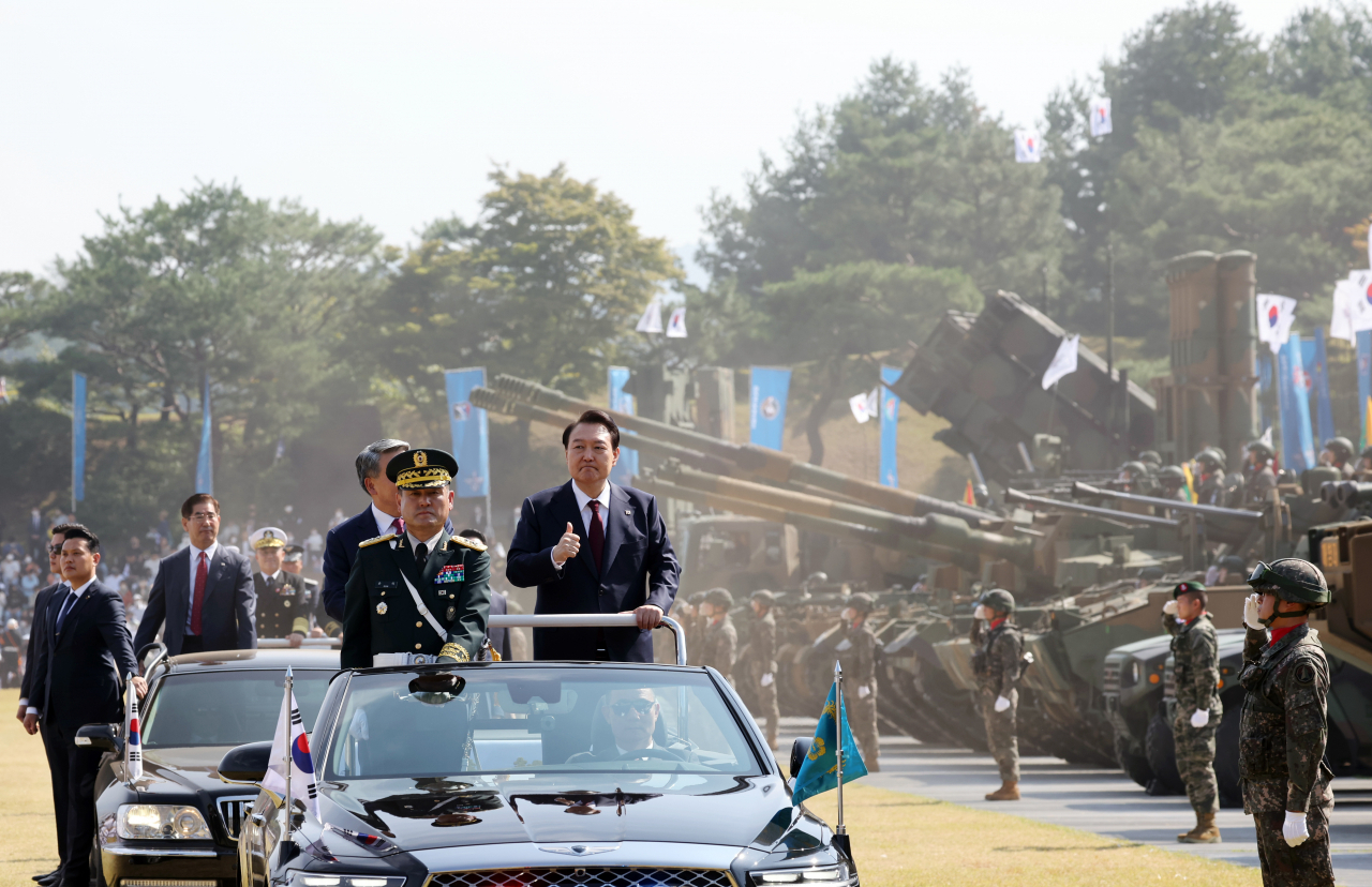 尹정부 첫 국군의날 기념식서 세계 최대 탄두 중량 ‘괴물미사일’ 영상 첫 공개