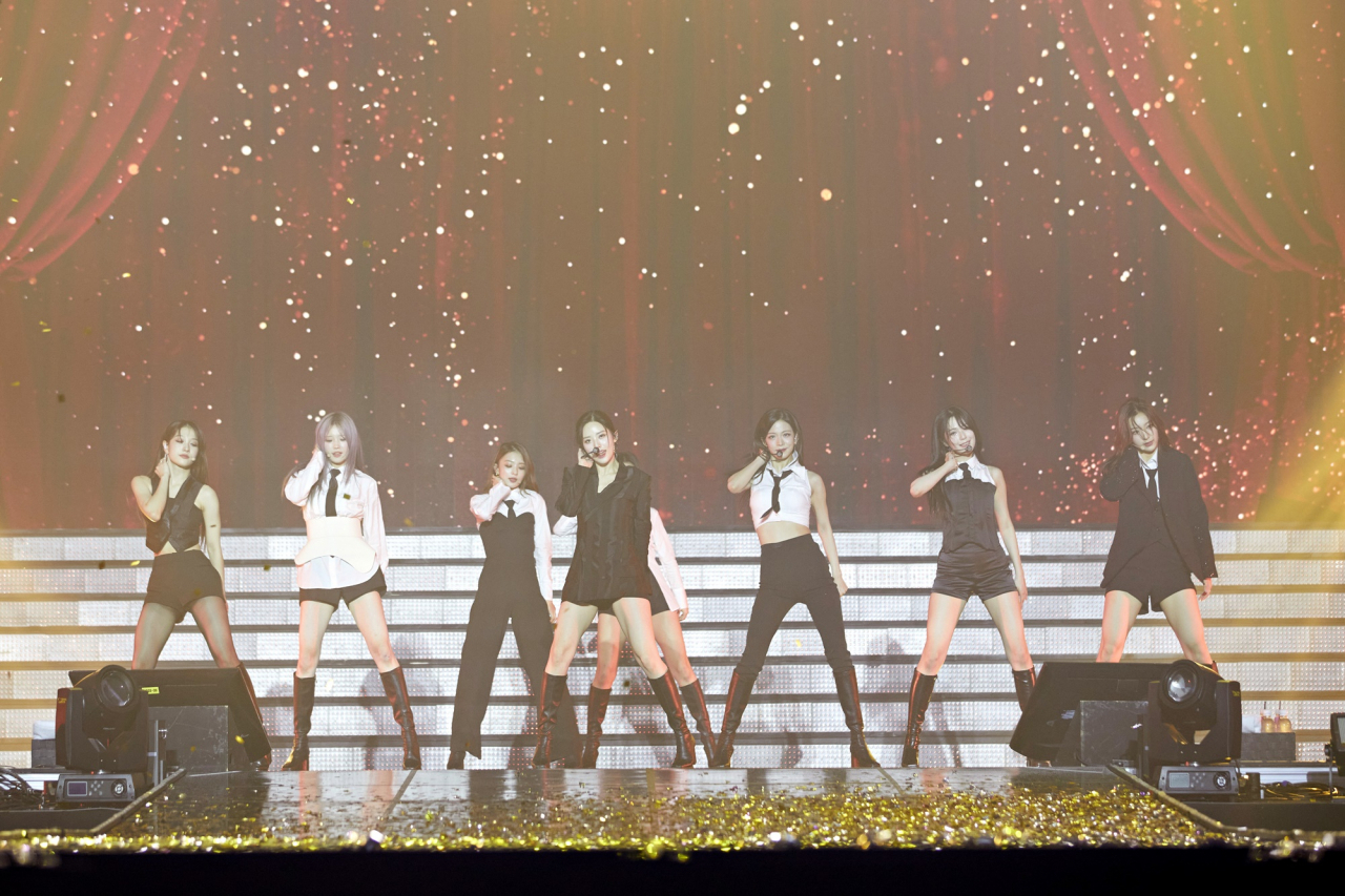 K-pop group fromis_9 performs at KBS Arena in Gangseo-gu, Seoul, Friday. (Pledis Entertainment)