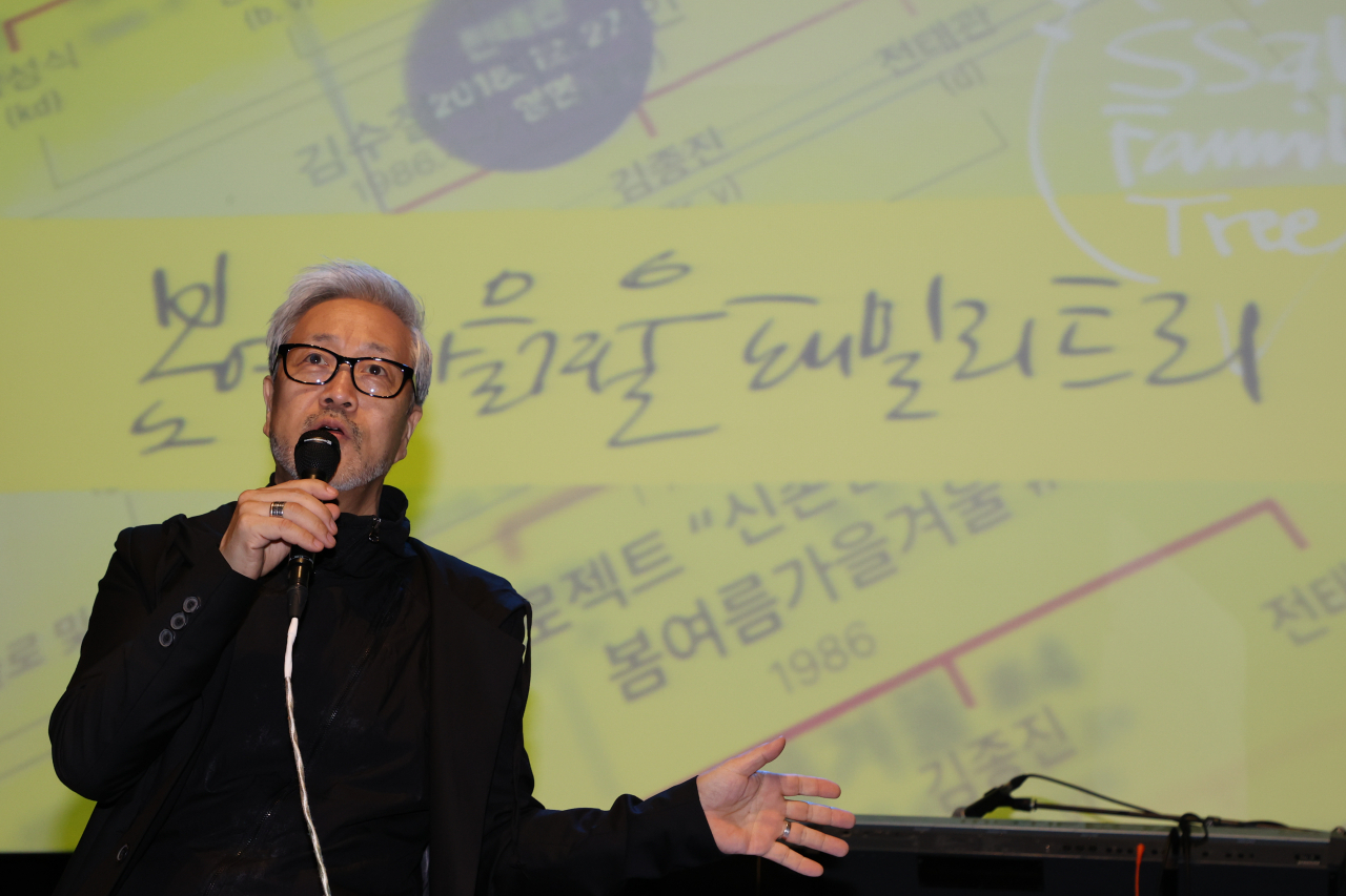 SSaW's Kim Jong-jin speaks during a press conference to celebrate the release of its seventh full-length album, 