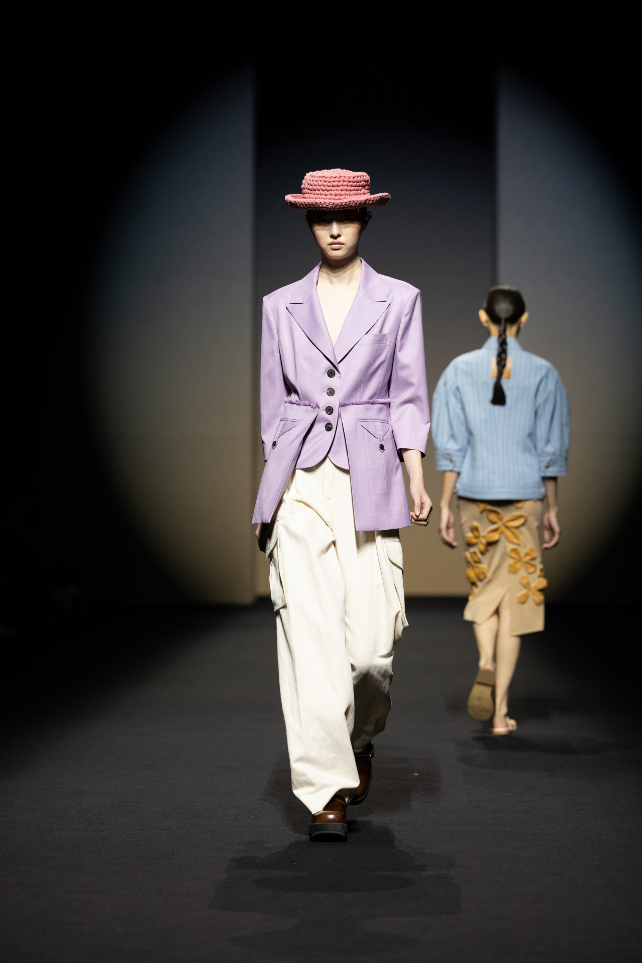 July Column shows its 2023 spring-summer collection at Dongdaemun Design Plaza in Seoul on Wednesday as part of Seoul Fashion Week. (Seoul Fashion Week)