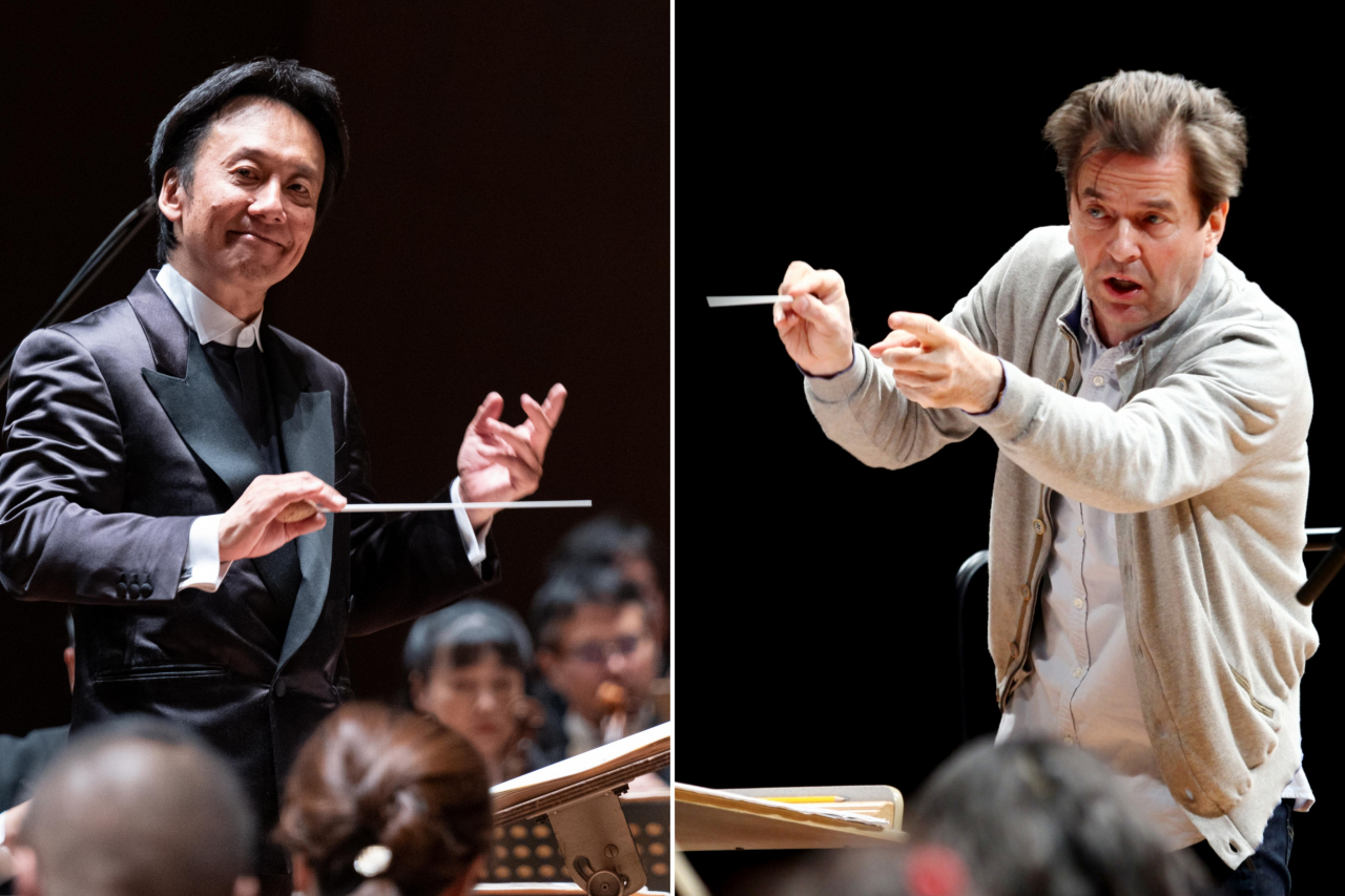 Conductors Toshiyuki Kamioka (left) and Gerd Herklotz (SAC)