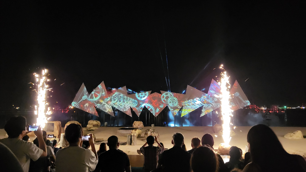 Wings of Time night show at Central Beach Bazaar (Kim Hae-yeon/ The Korea Herald)