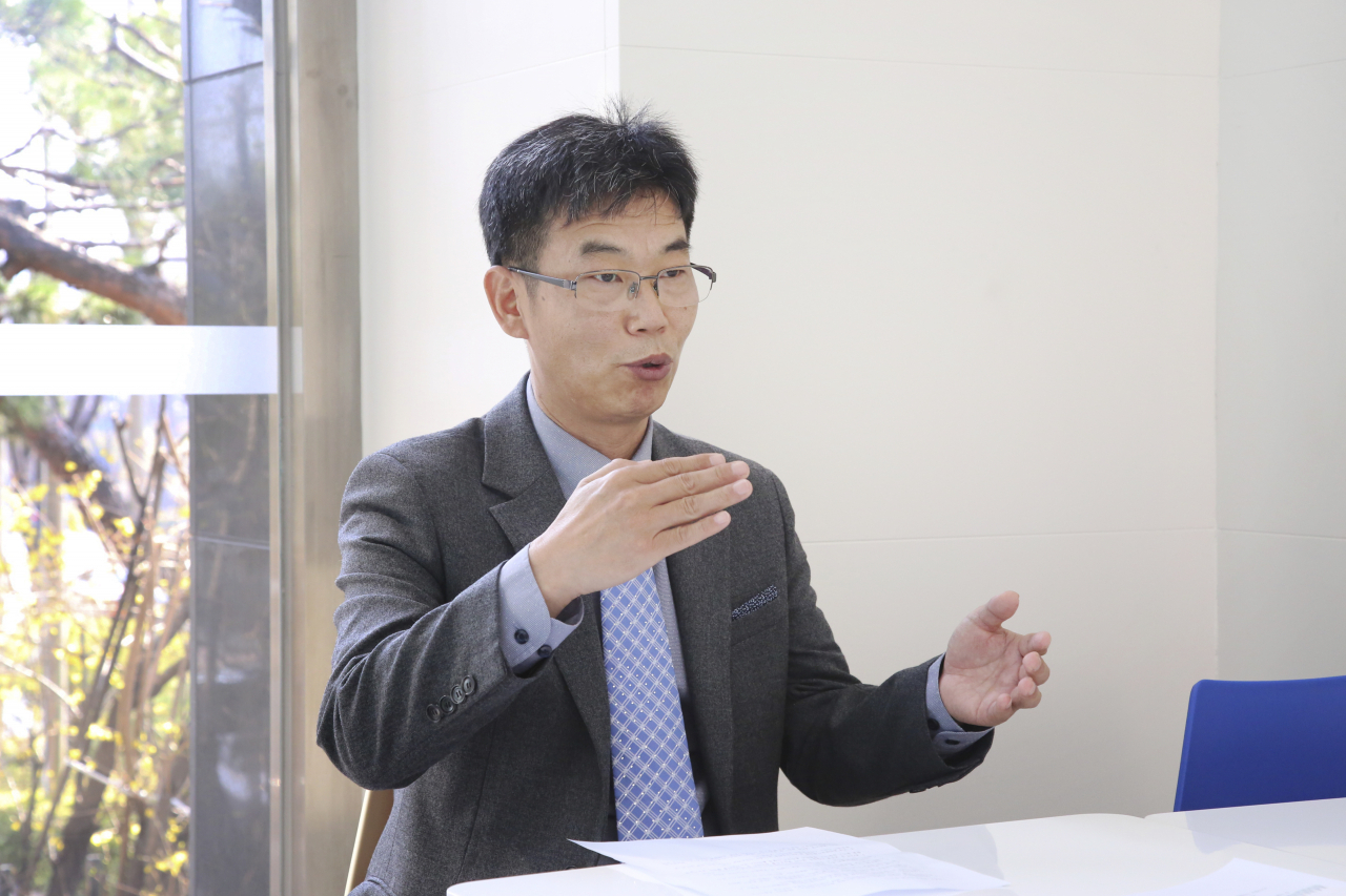 Gam Byoung-woo, chief of product development division of Daedong Corporation, speaks to The Korea Herald during an interview Monday in Seoul. (Daedong Corporation)