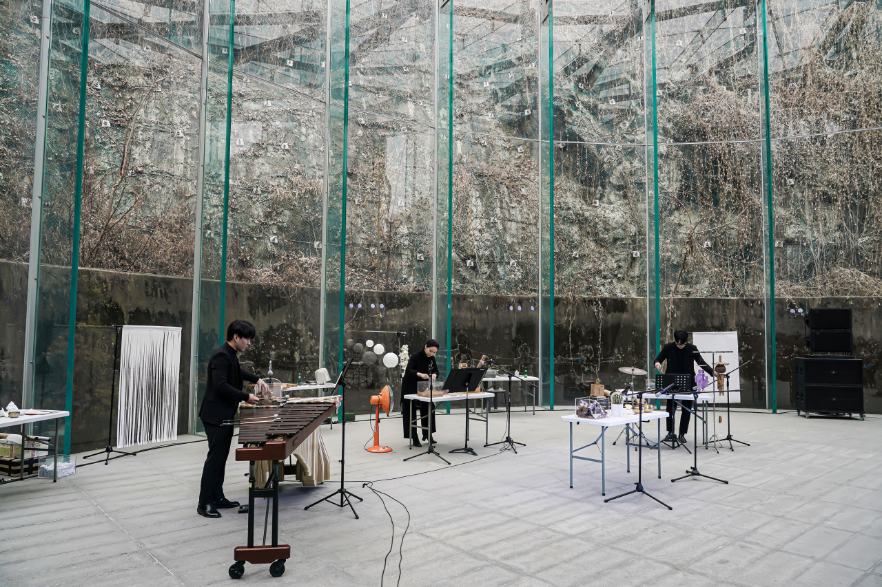 A music performance is held in 2019 at one of the renovated tanks at Oil Tank Culture Park in Mapo-gu, Seoul. (Oil Tank Culture Park)